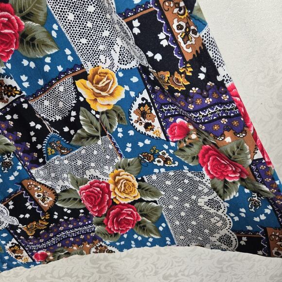 Norton MCNaughton Pleated Midi Maxi Skirt 12 Multicolor Mixed Print Pull On Boho - Picture 4 of 11